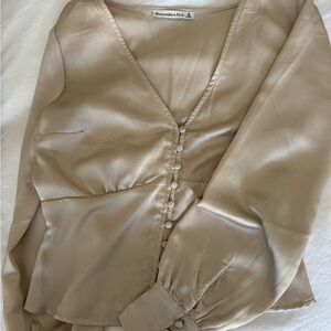 Abercrombie & Fitch Champagne Satin Blouse